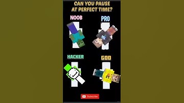 Minecraft: NOOB vs PRO vs HACKER vs GOD! Can you pause in the right time? #shorts #minecraft