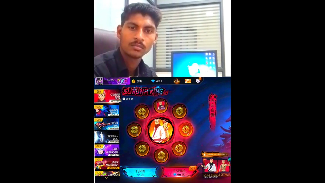 SUKUNA RING FREE FIRE NEW EVENT VIDEO