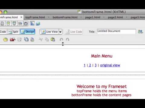 CS4-Dreamweaver Basic Frameset Example (Part 1 of 2)