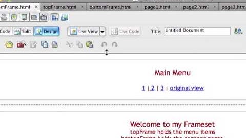 CS4-Dreamweaver Basic Frameset Example (Part 1 of 2)