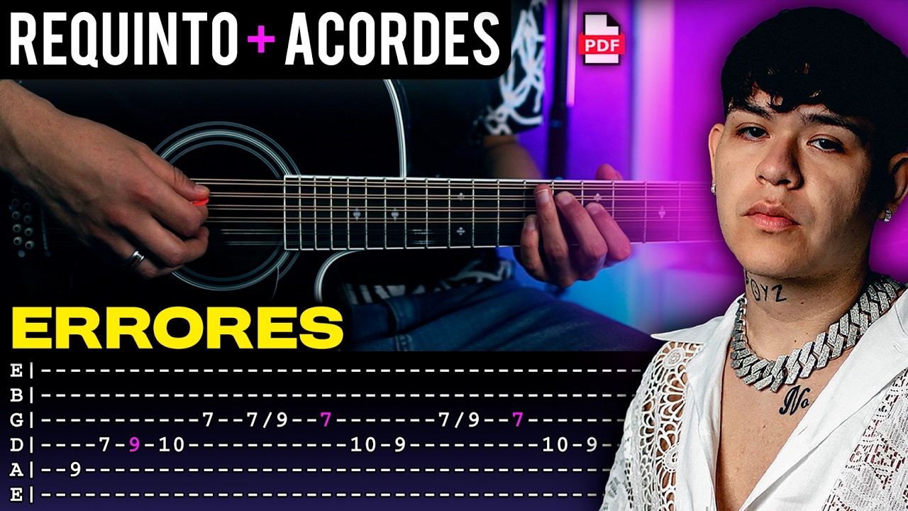 Errores | Tutorial de Guitarra | Junior H & Gael | Requinto + Acordes | TABS