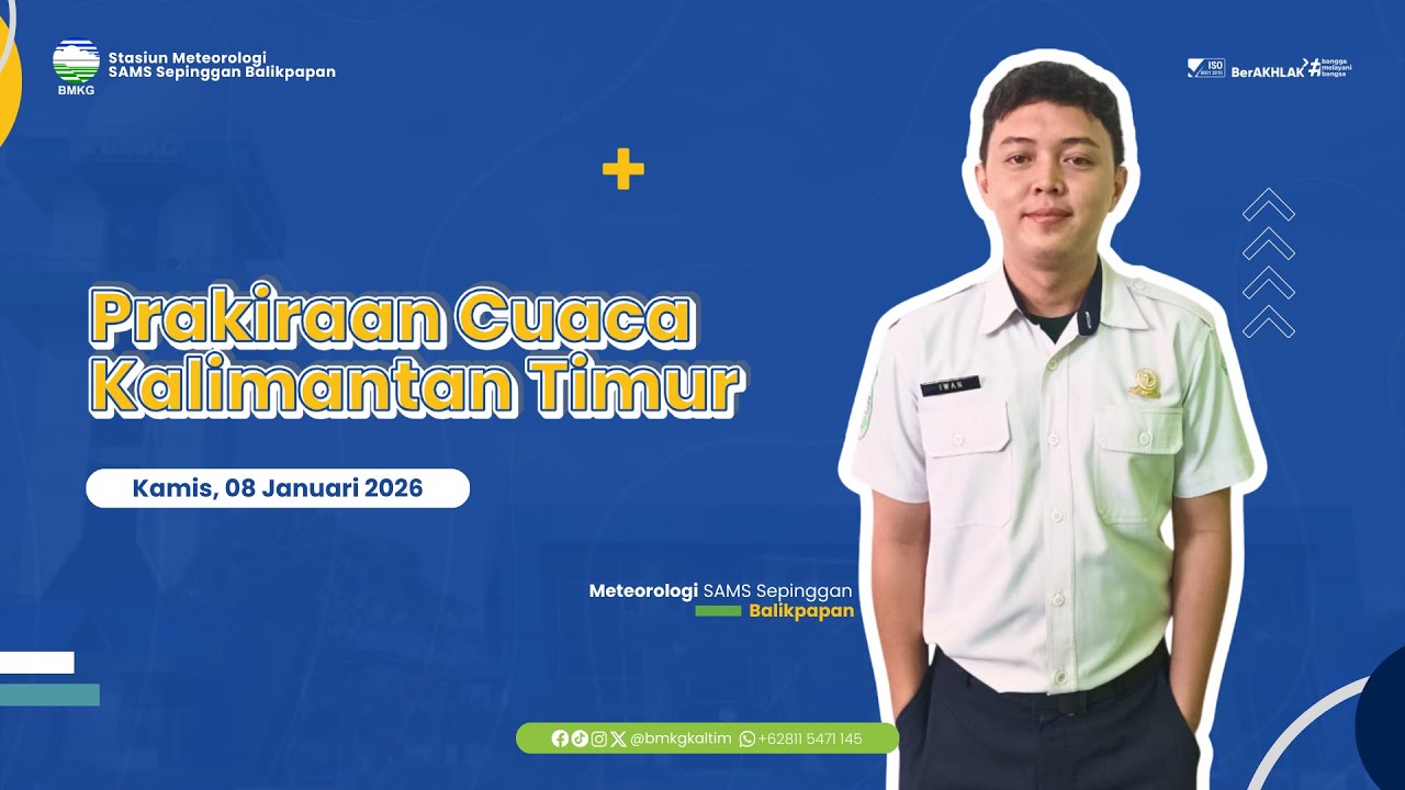 Prakiraan Cuaca Kamis, 08 Januari 2026 Wilayah Kalimantan Timur | BMKG Kaltim