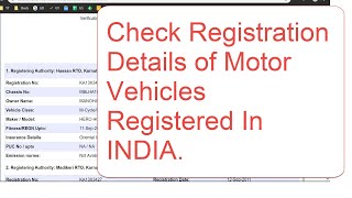 Check Vehicle Registration Details 