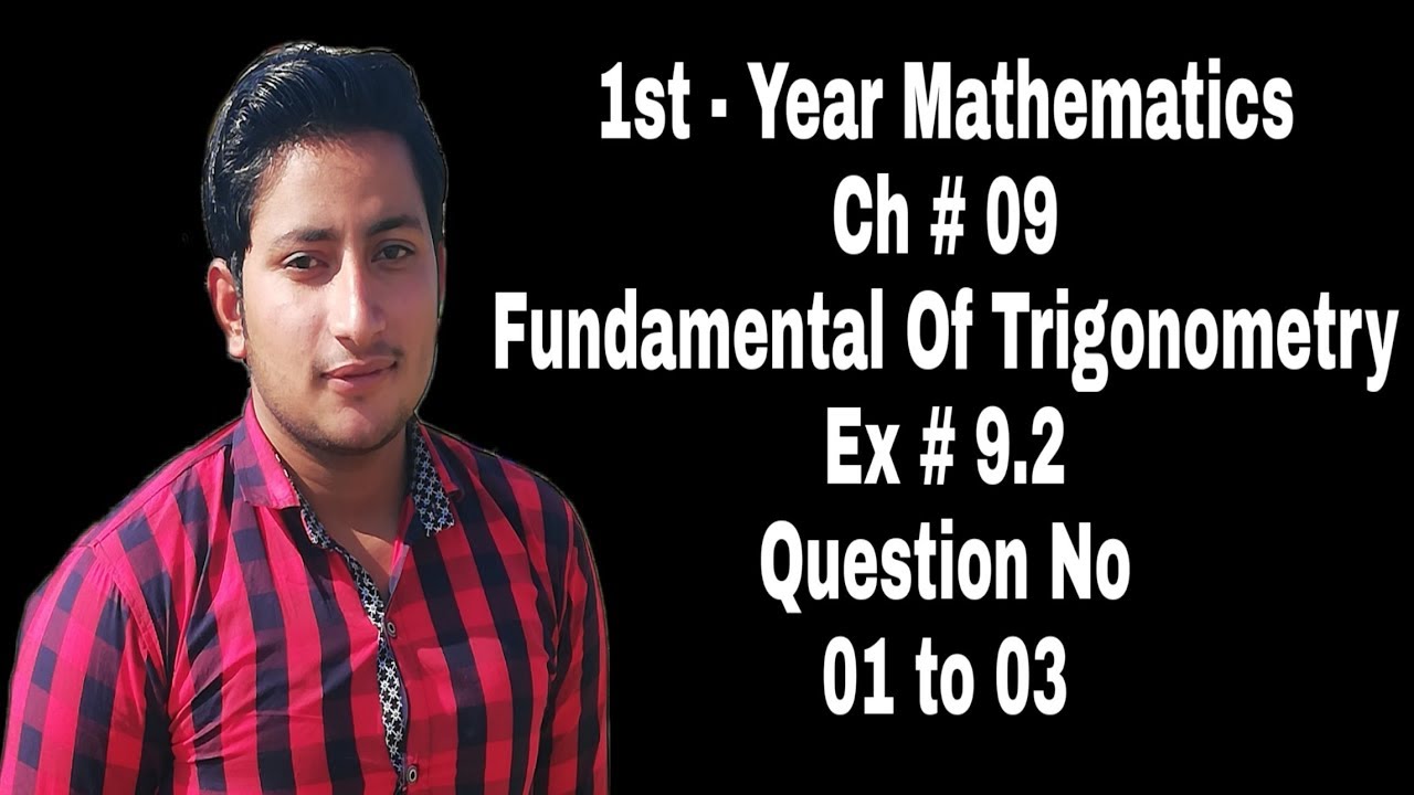 1st Year Math || Chapter 9 Exercise 9.2 || Question No 1 to 3 - YouTube