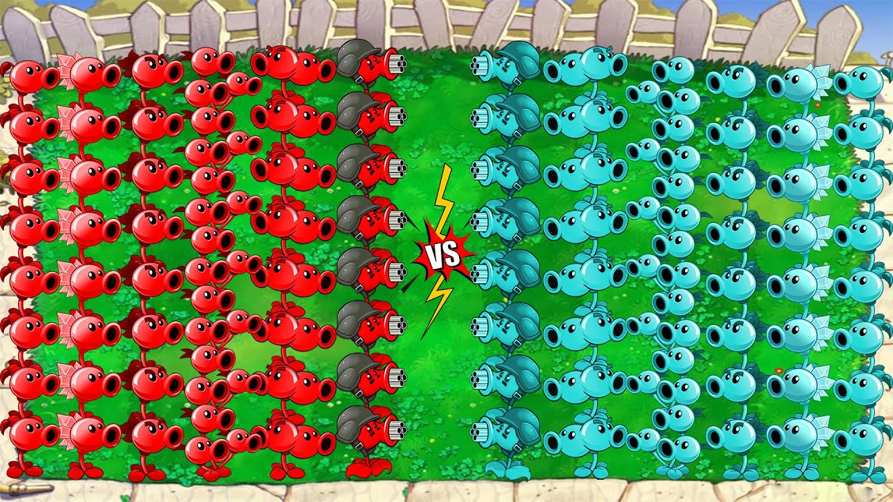 All Pea Fire Vs All Pea Ice Vs Giga Gargantuar Vs Dr Zomboss Plants Vs ...