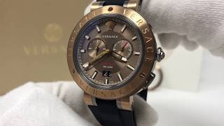 Versace Men's Watch V-Extreme Pro GMT Bronze with Extra Bezel VCN030017