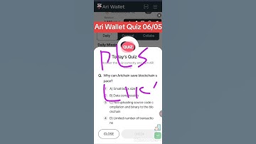 Ari Wallet Daily Quiz 06/05/2025 l Why can Arichain save blockchain space? #ariwallet #crypto