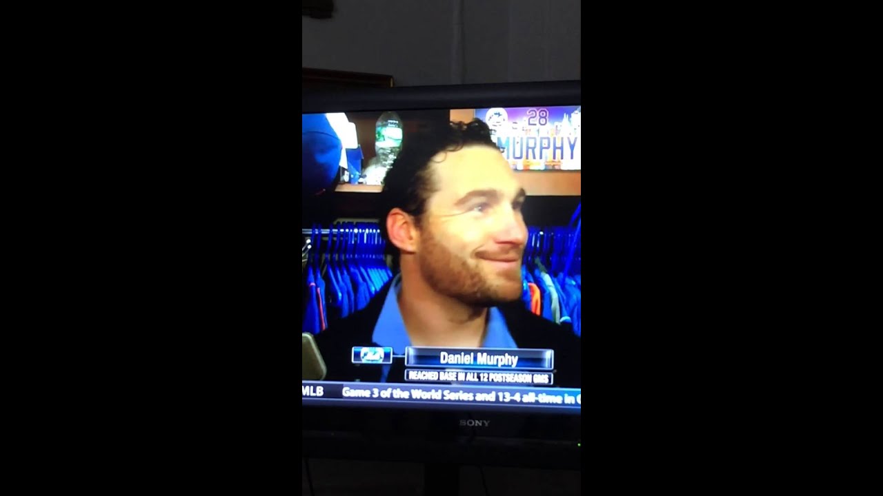 Post Game interviews on on Noah Syndergaard's first pitch of Game 3 of World Series 2015