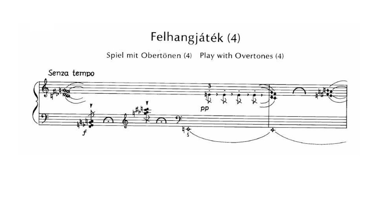 György Kurtág - Felhangjáték (4) (from Játékok, Book 3) [Score Video]