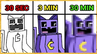 Drawing CatNap but Minecraft in 30 Sec, 3 Min, 30 Min | Smiling Critters Poppy Playtime Chapter 3