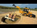 Parle-G Loaded Bolero Pickup Accident Pulling Out Jcb I ParleG Loading IMahindra Tractor | AJ TOYS