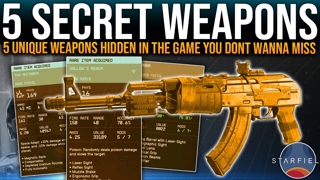 Starfield 5 INSANE UNIQUE WEAPONS Hidden In The Game You Dont Wanna