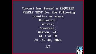 [NO SOUND] Comcast: New Jersey’s Required Weekly Test (January 30, 2026)
