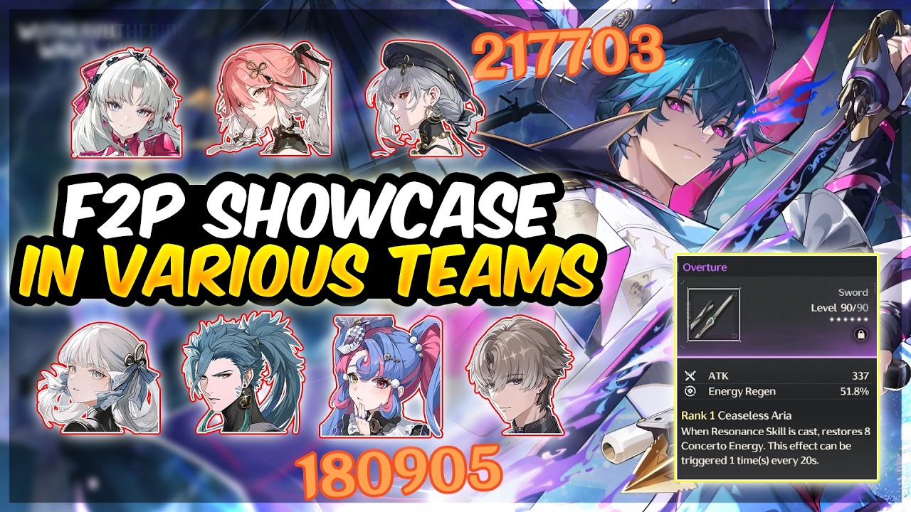 S0 Brant With Overture F2P Showcase In 9 Different Teams | Wuthering ...
