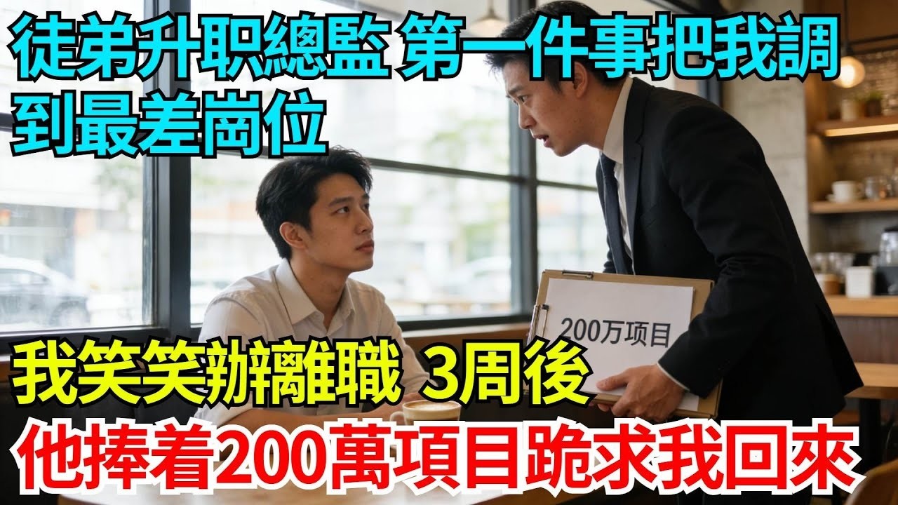帶了5年的徒弟提拔成總監，第一件事就是把我調到最差的崗位，我二話沒說辦離職，3周後他捧着200萬項目跪求我回來【奇人社會誌】#完結爽文#職場#職場文化#職場故事