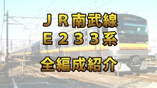 JR南武線E233系 全編成紹介（2021年12月現在）