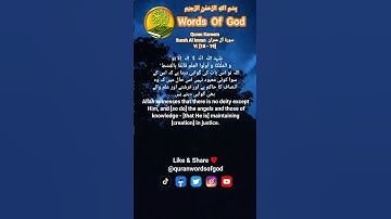 Quran Kareem Surah Al Imran  سورة آل عمران V: [18 - 19] With Urdu And English Translation