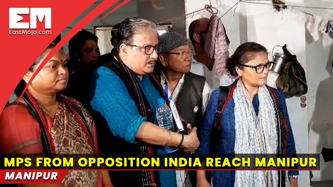 21 MPs from opposition alliance INDIA reach Manipur