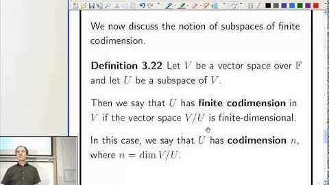 Lecture 20a - Sums and quotients of vector spaces - Conclusion of Section 3.6, printed slides 57-60