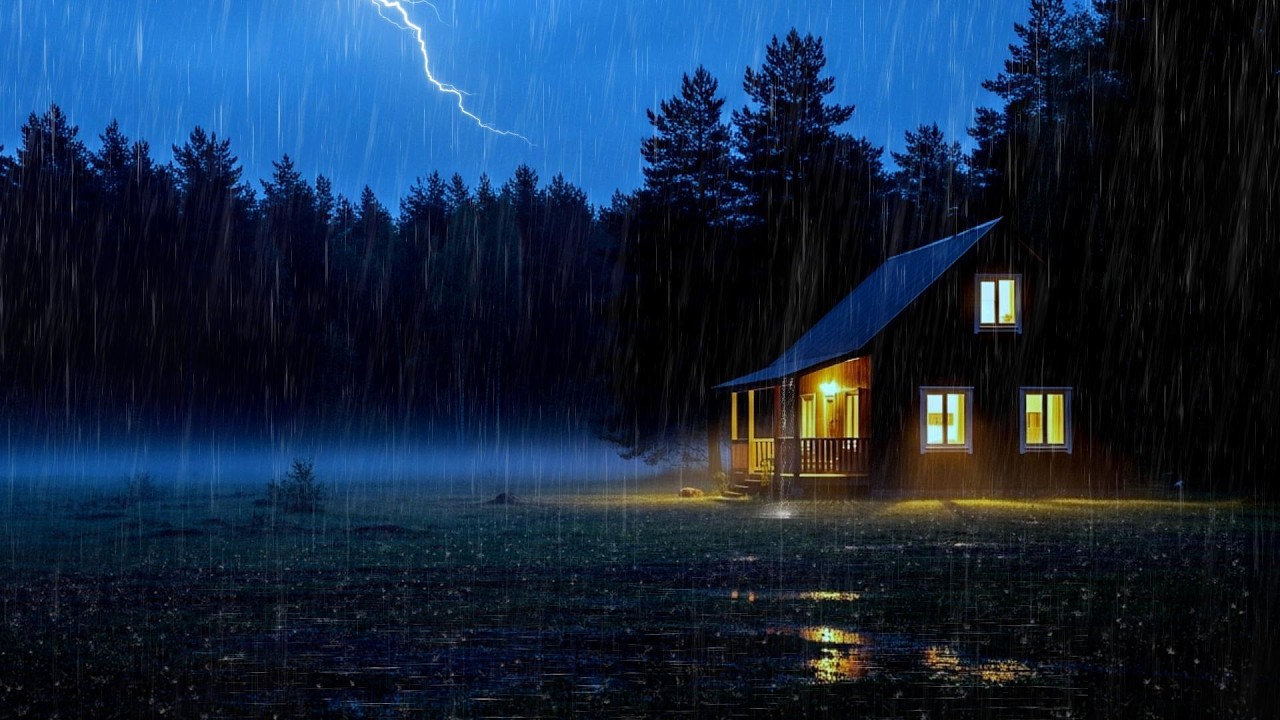 Heavy Rain at a Quiet Forest House 🌧️ 3 Hours Rain Sounds for Sleeping (No Ads)