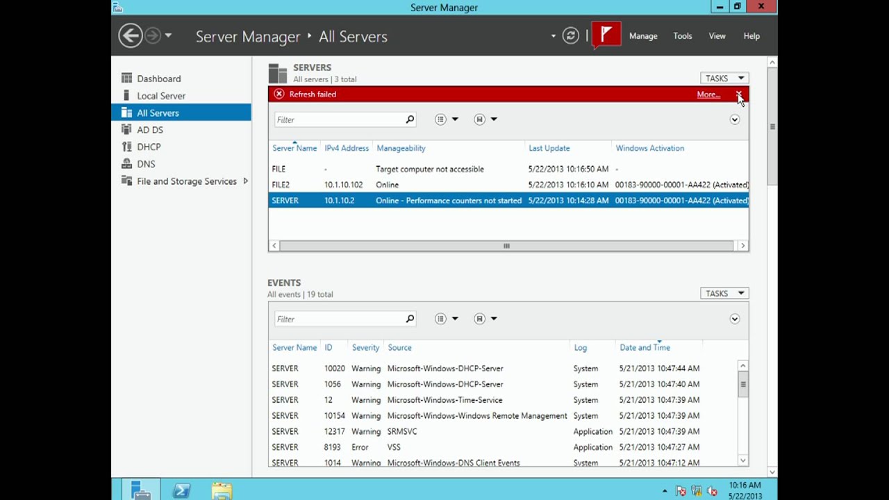 Using Server Manager In Windows Server 12 To Administer Remote Servers Youtube Using Server Manager In Windows Server 12 To Administer Remote Servers Youtube