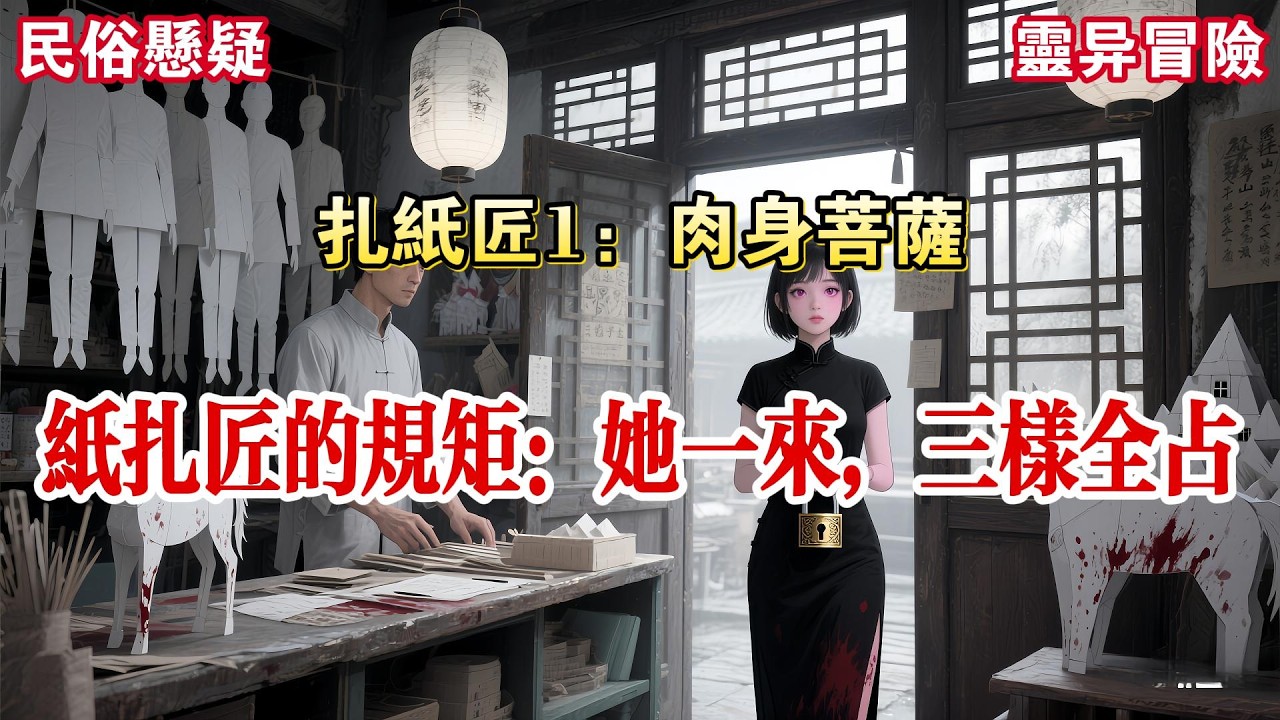 【扎纸匠1：肉身菩萨】我叫陈三两，是个扎纸匠。一千万的生意上门，客户却带来一把泣血的同心锁。她说她嫂子在梦里被涂满金漆，哭着求家人「快把我烧了！」。我掐指一算！心下大骇！#有声小说 #悬疑 #助眠