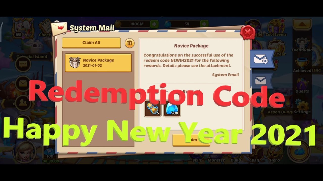 Idle Heroes | Redemption Code | Redeem Code | New Code | Happy New Year 2021 | Trinh Nguyen
