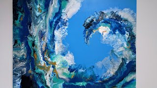 Huge Ocean Wave Acrylic Pour Fluid Art Ocean Wave Dutch Pour