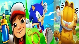 Sonic Dash  VS Subway Surfers World Tour 2019 - DUBAI  VS Garfield rush  Gameplay HD screenshot 3
