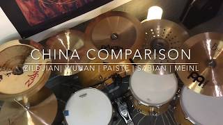 China Cymbal Comparison - Zildjian Oriental | Wuhan | Paiste PST5 | Sabian AA Holy | Meinl Byzance