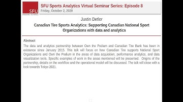 SFU Sports Analytics Group Seminar: Supporting Canadian Nat