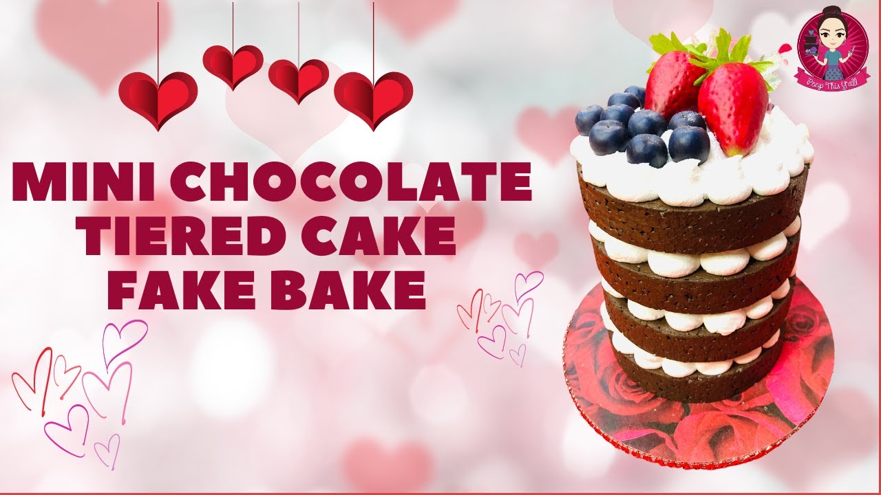 Mini Chocolate Tiered Cake Fake Bake