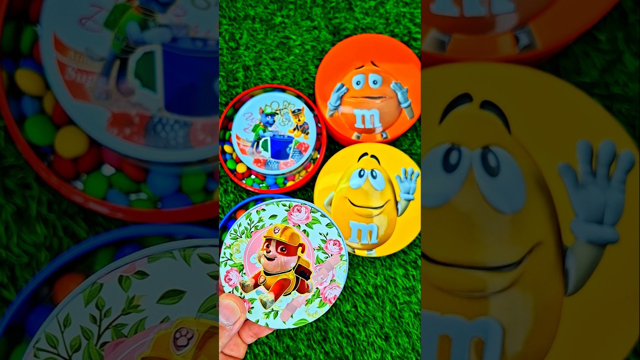 Minutes Satisfying with Rainbow M&M'S Candy Unpacking From Glossy Containers ASMR Beads Surprise