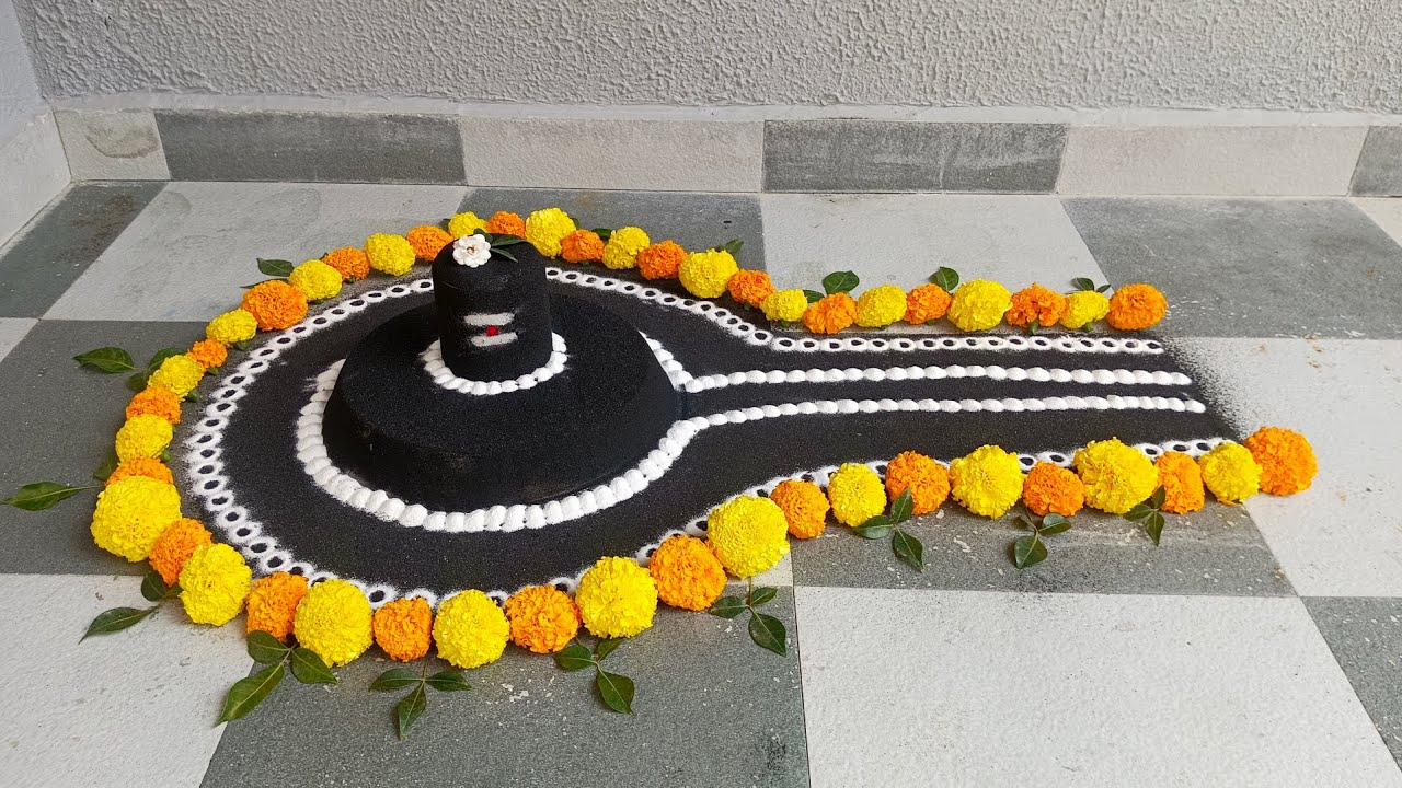 Feel the actual VIBE of lord Shiva.... Mahashivratri special rangoli/Shivratri special decoration🔱☘️