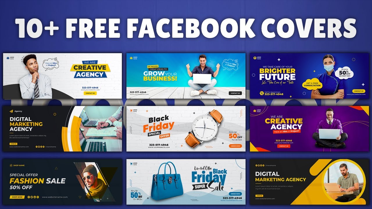 10 Free Facebook Cover Templates | Ultimate Pack for Facebook