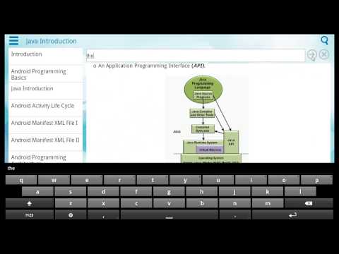 Demo of Android Programming app on Android Tablet