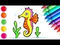 Cómo dibujar un caballito de mar - Dibujos infantiles | Chiki-Arte Aprende a Dibujar