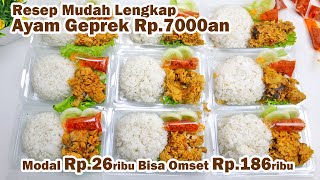 RESEP MUDAH & LENGKAP CARA BIKIN AYAM GEPREK 7000AN , DARI MODAL AYAM CUMA 26RIBU BISA JADI 186RIBU