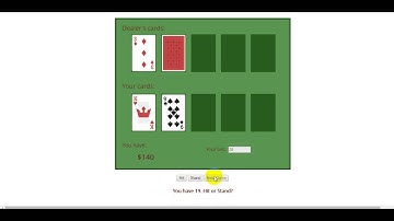 Blackjack game testing (web design)