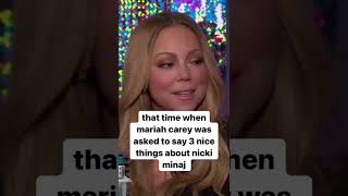 Mariah Carey doesn't say 3 nice things about Niki Minaj #MariahCarey #NikiMinaj