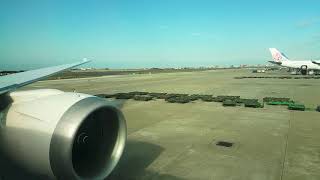 Singapore Airlines Boeing 787-10 pushback, engine start, taxi and takeoff in Taipei {TPE/ RCTP} Singapore Airlines Boeing 787-10 pushback, engine start, taxi and takeoff in Taipei {TPE/ RCTP}