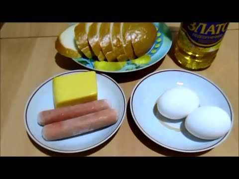 Видео рецепт Гренки с колбасой и сыром