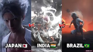 Monkey D Luffy Live Action - Japan 🇯🇵 Vs India 🇮🇳 Vs Brazil 🇧🇷 | One Piece | Anime Live Action Resimi