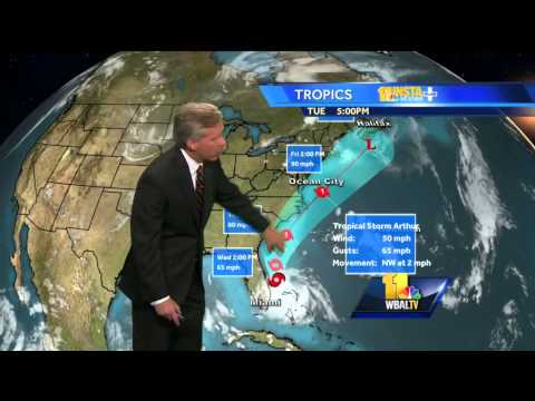 Partly cloudy conditions, chance of isolated thunderstorms