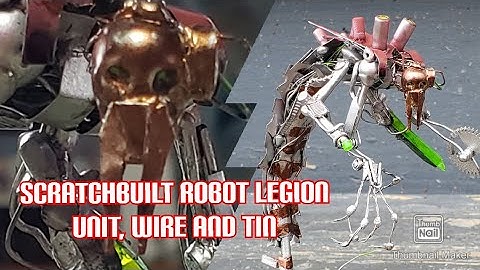 scratch built robot legion unit, wire and tin