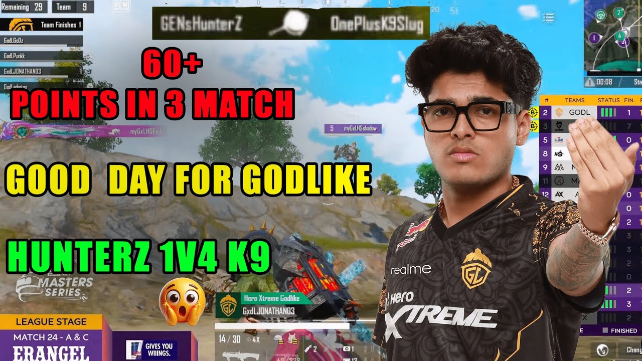 😱60+ POINTS  IN 4 GAME | TSM JONATHAN IS BACK | HUNTERZ 1V4 K9 |  Godlike | BGMS