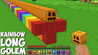 What if you SPAWN SUPER LONG RAINBOW GOLEM in Minecraft ? SUPER LONG MOB !