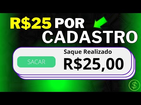 ✅[Cadastre e ganhe] R$ 25 Grátis - APP para GANHAR DINHEIRO no CADASTRO Via Pix 2024