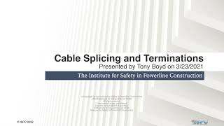Cable Splicing and Terminations