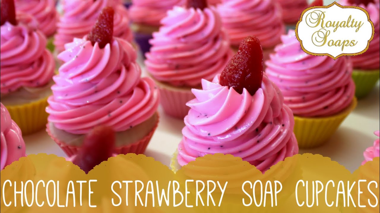 ♕ Chocolate Strawberry Swirl Soap Cupcakes ♕